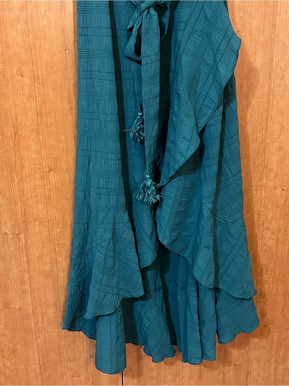 NWT Cupshe Wrap Dress Emerald Green Midi with Tie Waist Size XL - Picture 5 of 10